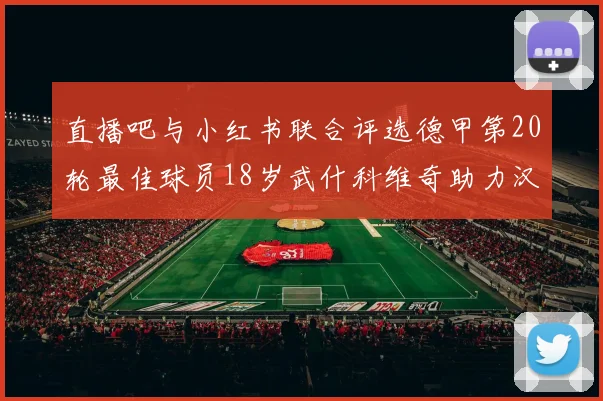 直播吧与小红书联合评选德甲第20轮最佳球员18岁武什科维奇助力汉堡逼平拜仁